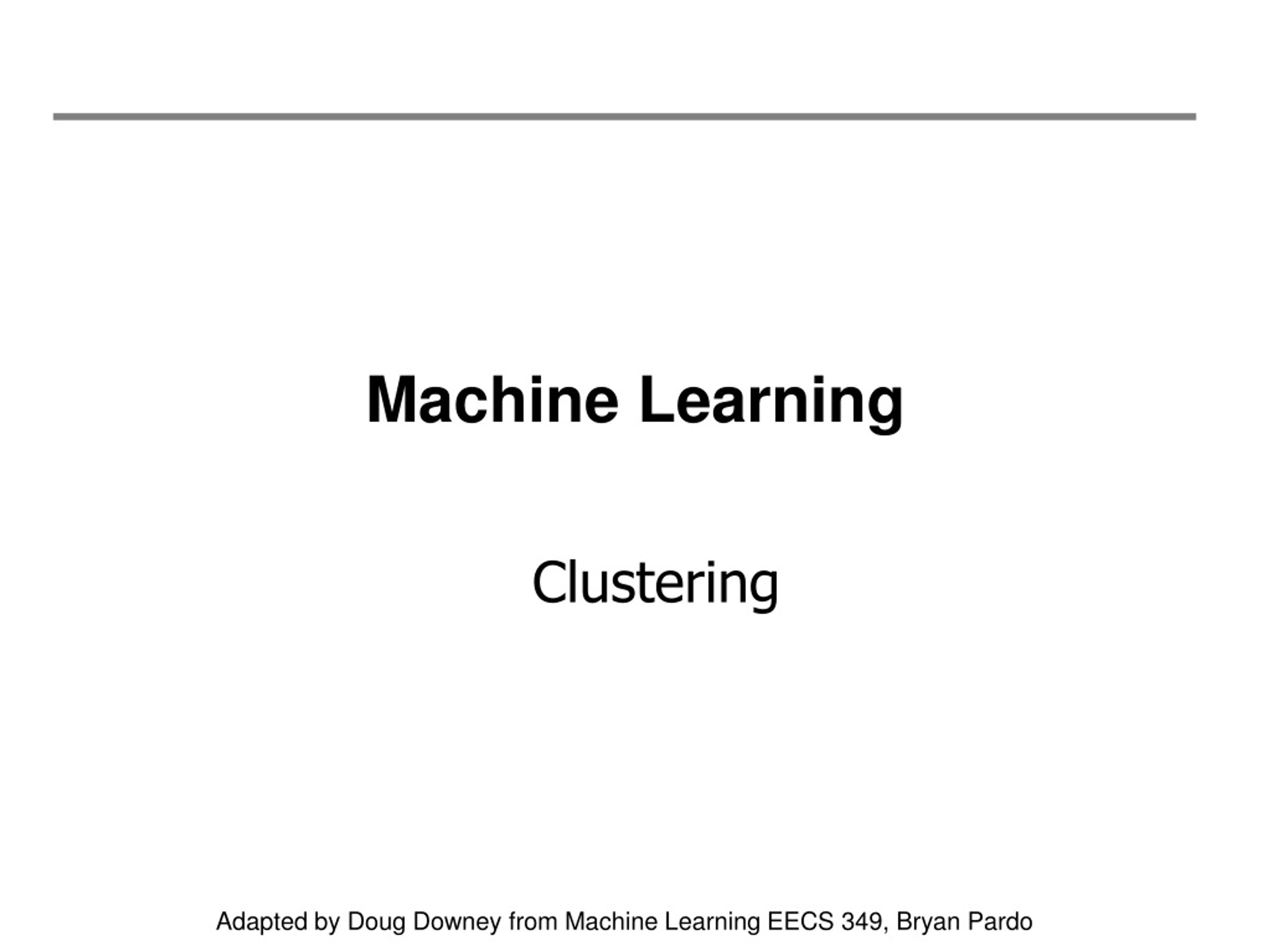 Machine Learning Clustering - slide 1