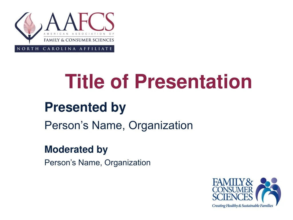 title of presentation presented by person s name