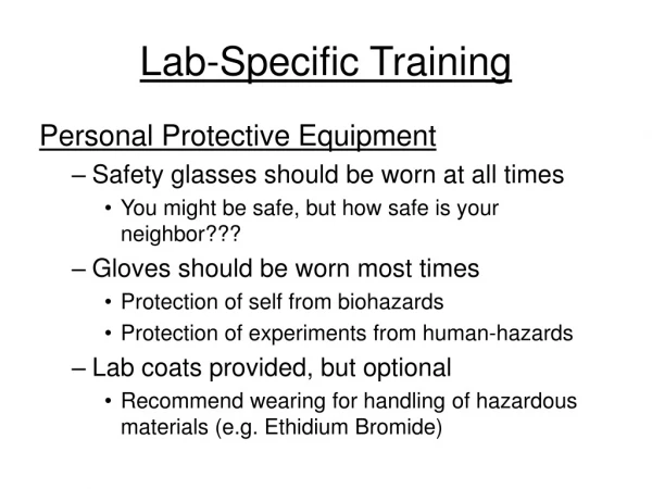 Lab-Specific Training