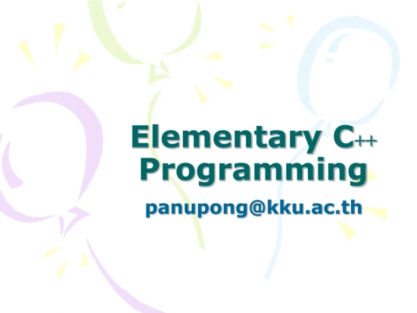 Elementary C ++  Programming