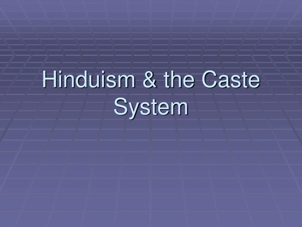 hinduism the caste system