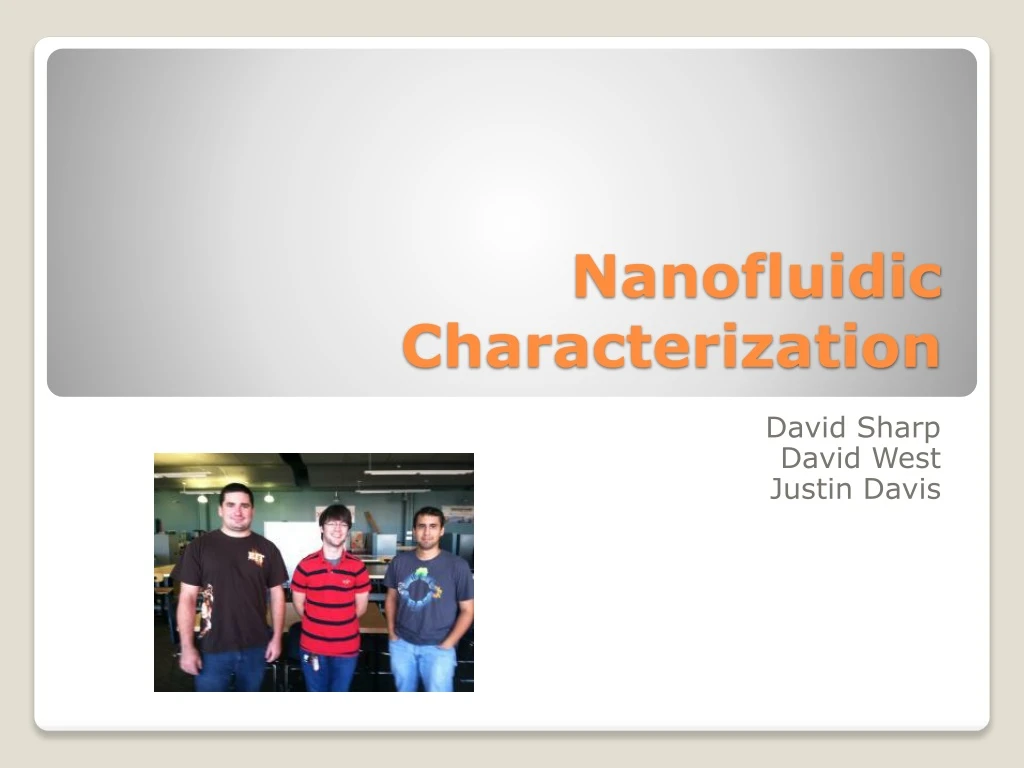 nanofluidic characterization