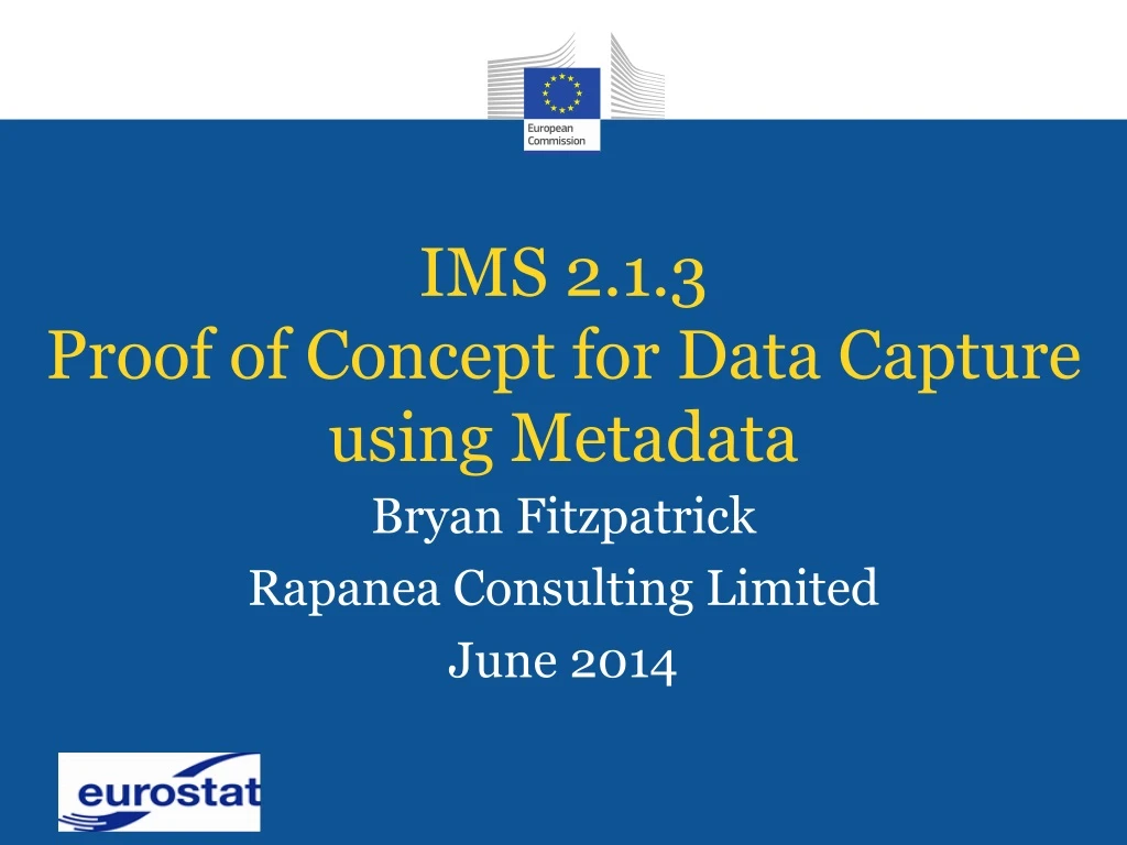 ims 2 1 3 proof of concept for data capture using metadata