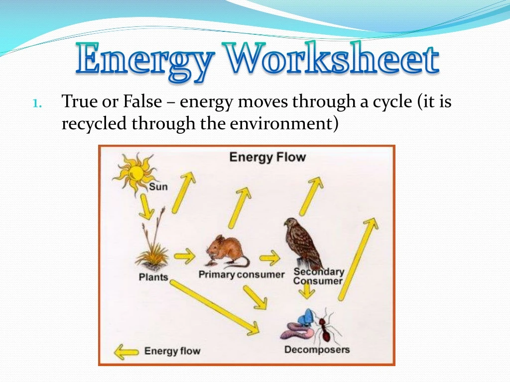 energy worksheet