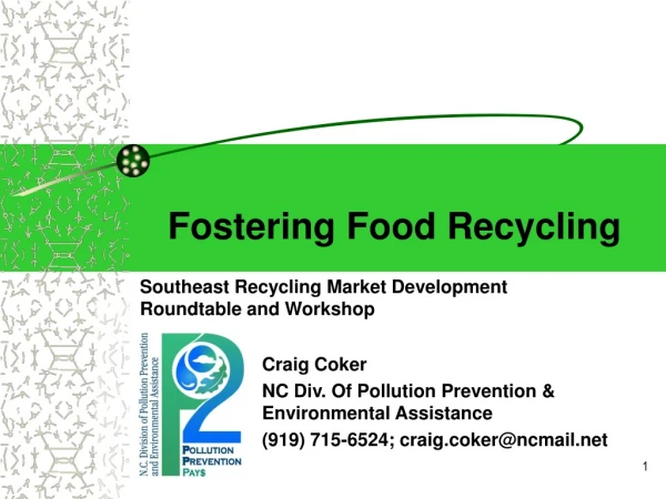 Craig Coker NC Div. Of Pollution Prevention &amp; Environmental Assistance