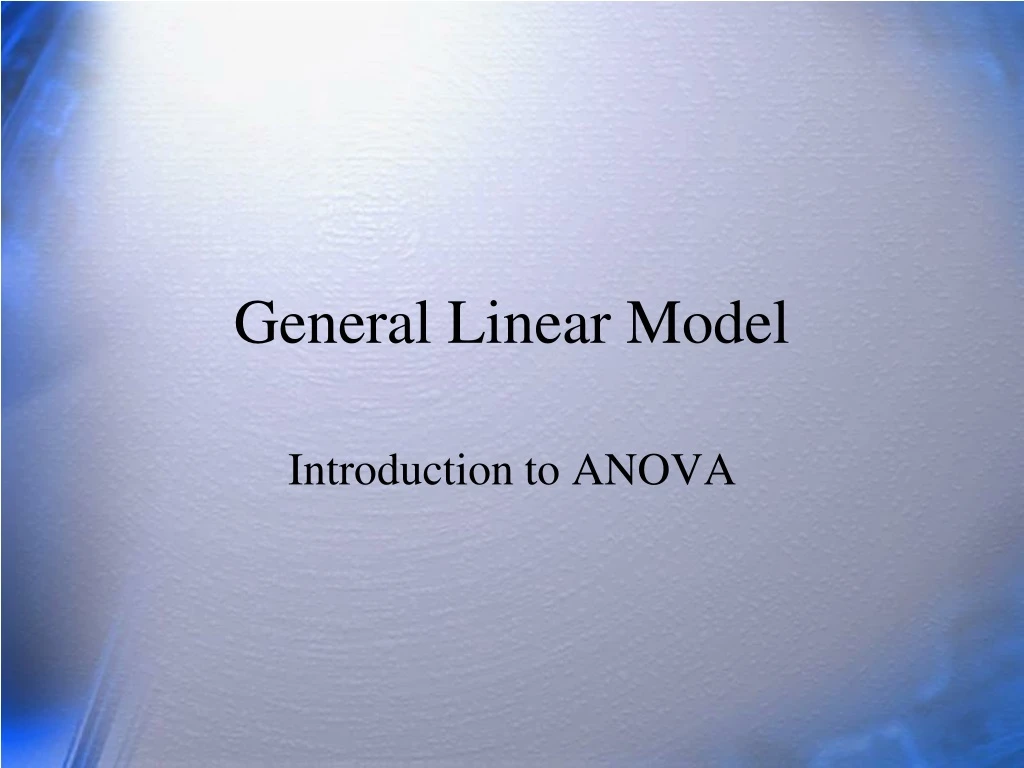 general linear model