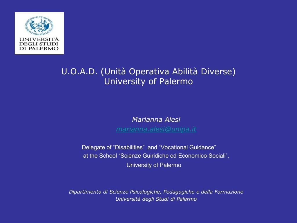 u o a d unit operativa abilit diverse university of palermo