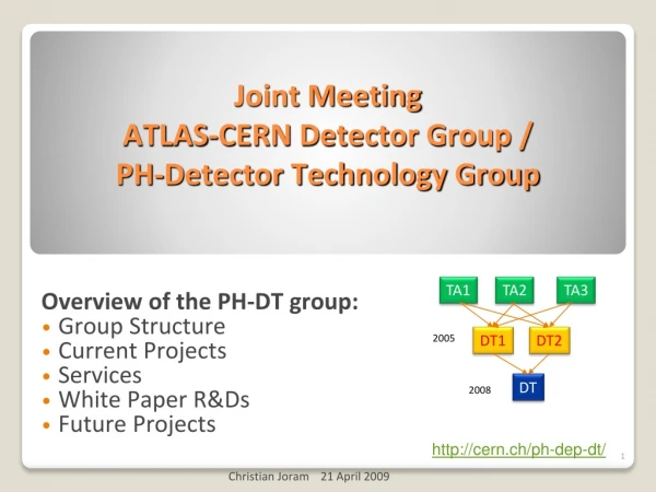 Joint Meeting  ATLAS-CERN Detector Group /  PH-Detector Technology Group