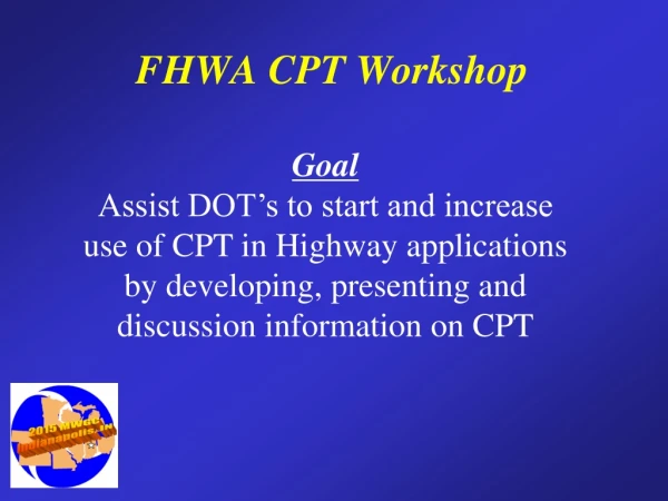 FHWA CPT Workshop