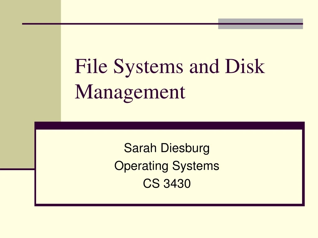 file systems and disk management