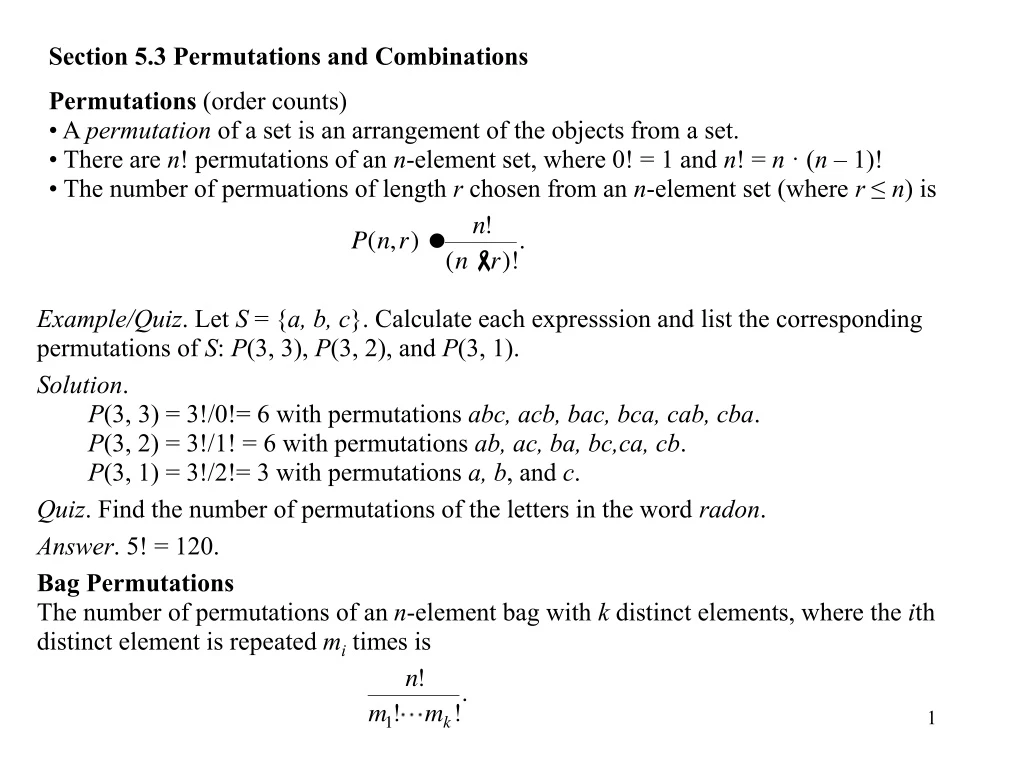 section 5 3 permutations and combinations