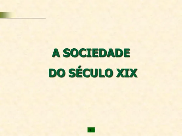 A SOCIEDADE DO S CULO XIX