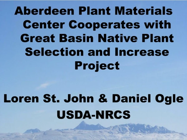 NRCS Plant Materials Mission