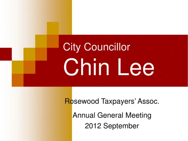 City Councillor  Chin Lee