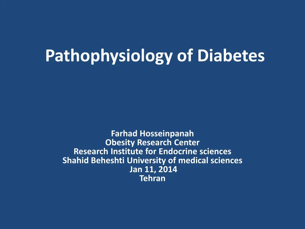 pathophysiology of diabetes