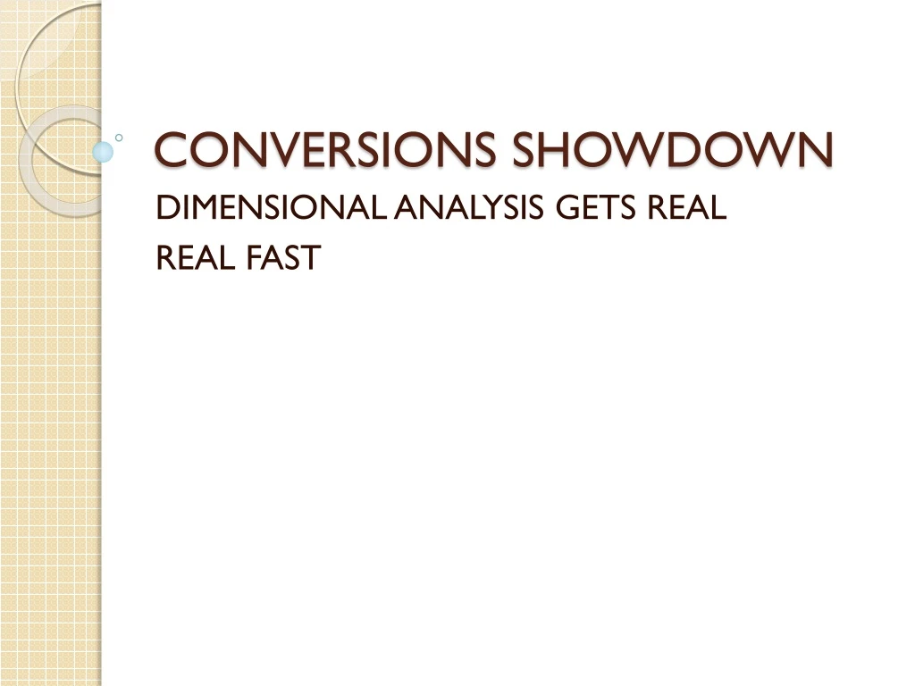 conversions showdown