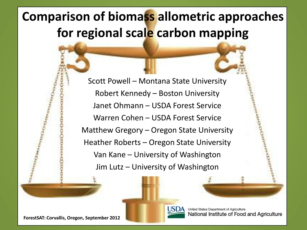 comparison of biomass allometric approaches for regional scale carbon mapping