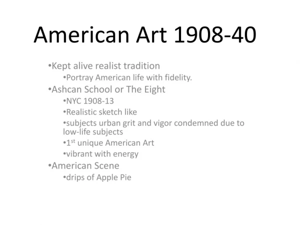 American Art 1908-40