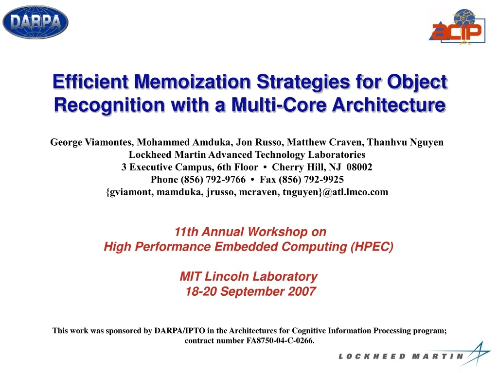 efficient memoization strategies for object