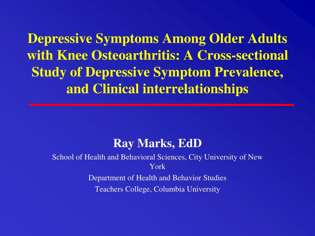 depressive symptoms among older adults with knee