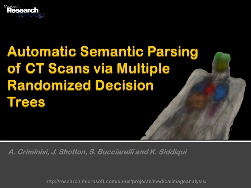 automatic semantic parsing of ct scans via multiple randomized decision trees
