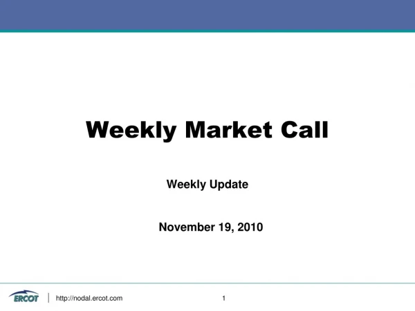 Weekly Market Call