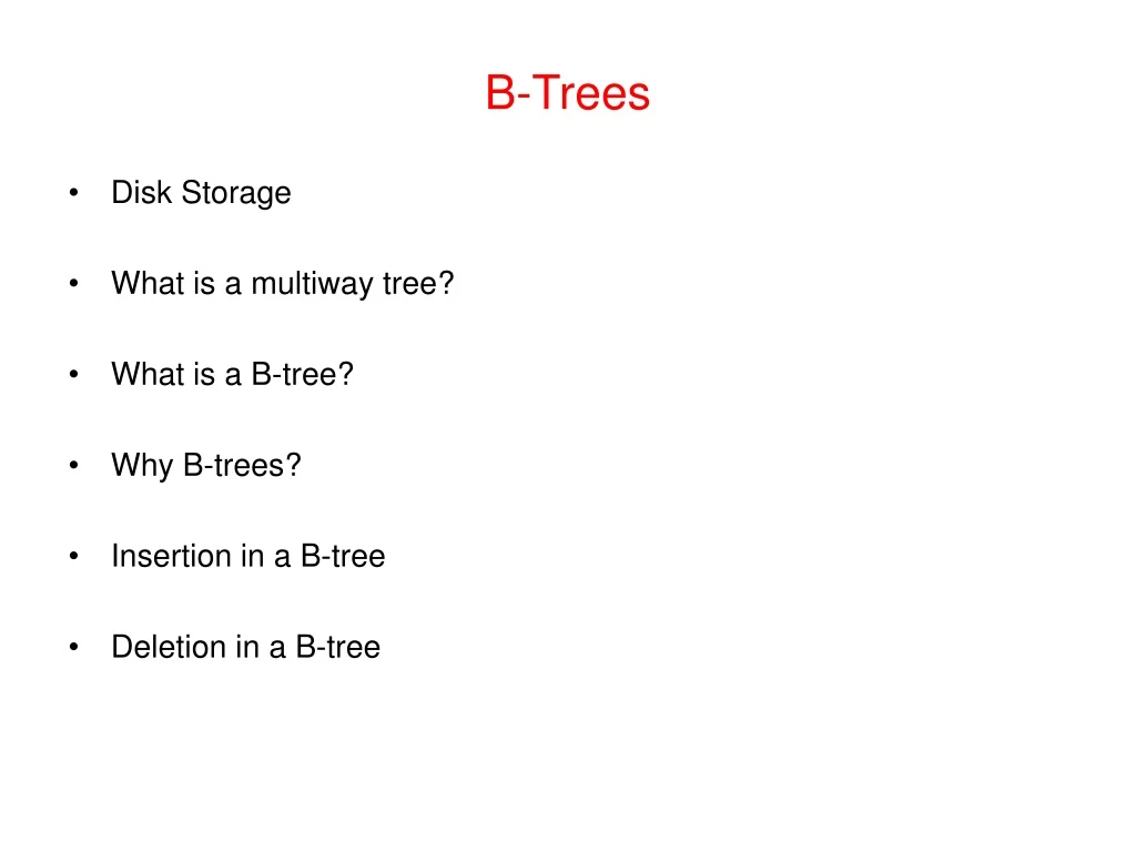 b trees