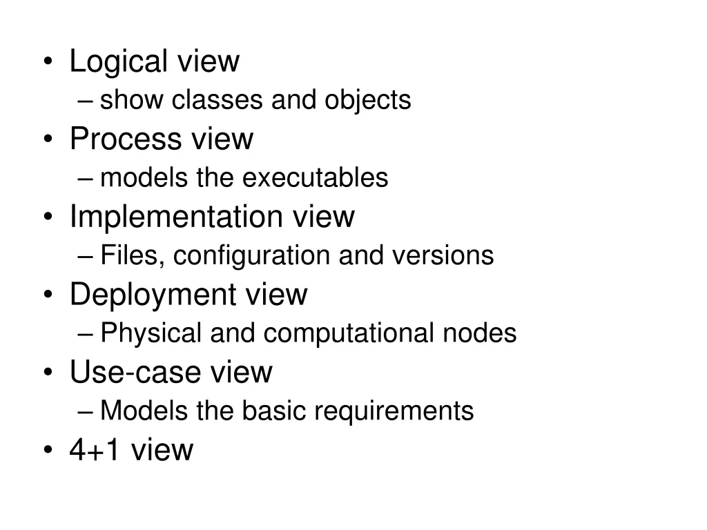 logical view show classes and objects process