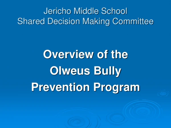 Jericho Middle School Shared Decision Making Committee