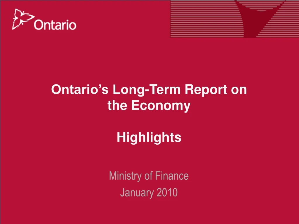 ontario s long term report on the economy highlights