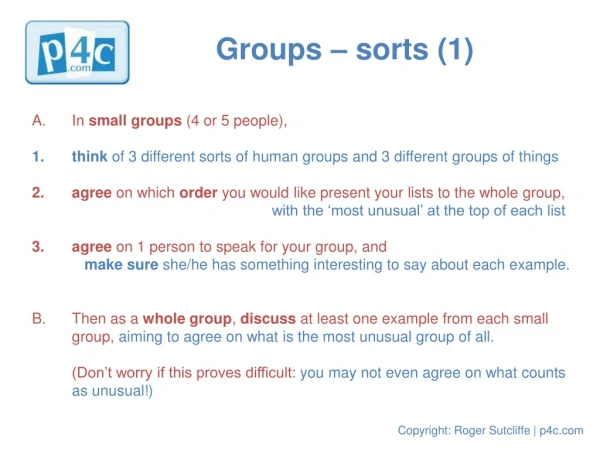 Groups – sorts (1)