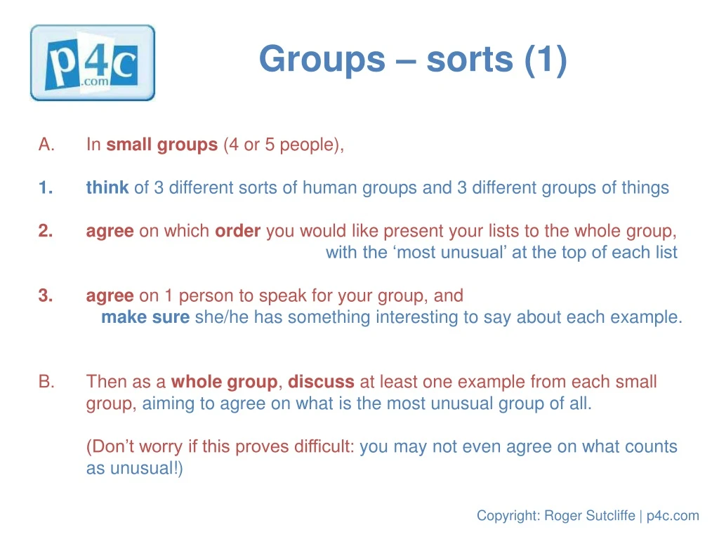 groups sorts 1