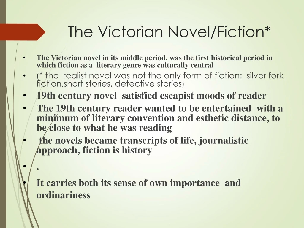 the victorian novel fiction