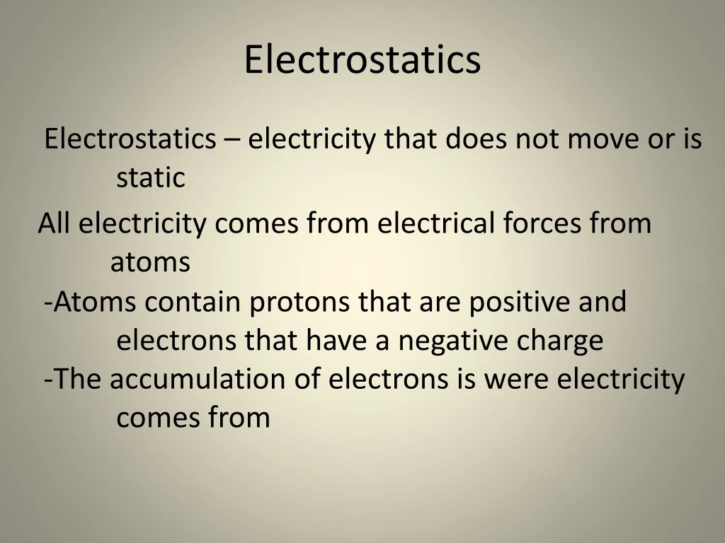 electrostatics