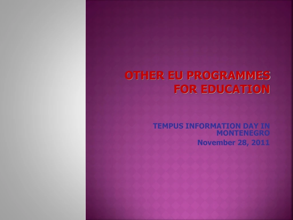 other eu programmes for education