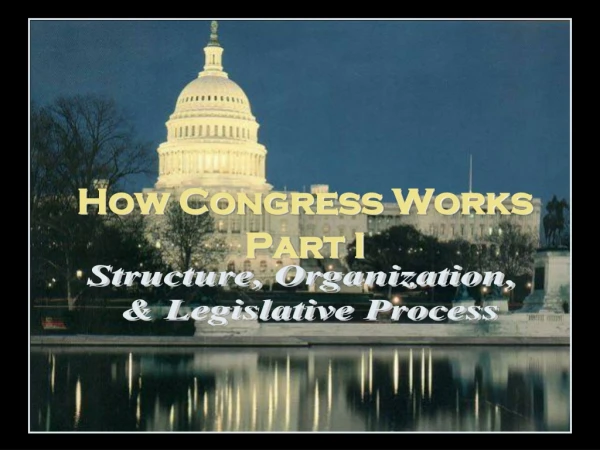 How Congress Works Part I