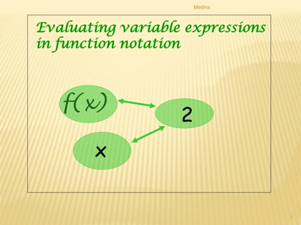 Evaluating variable expressions in function notation