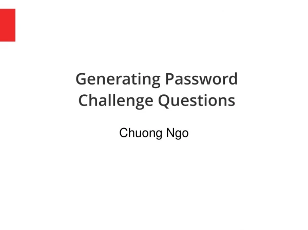 Generating Password Challenge Questions