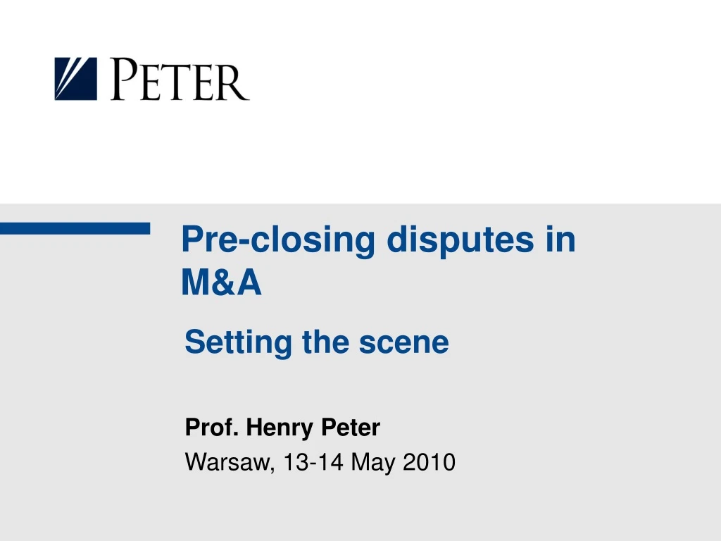 pre closing disputes in m a