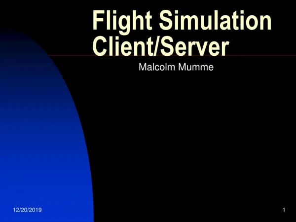 Flight Simulation Client/Server