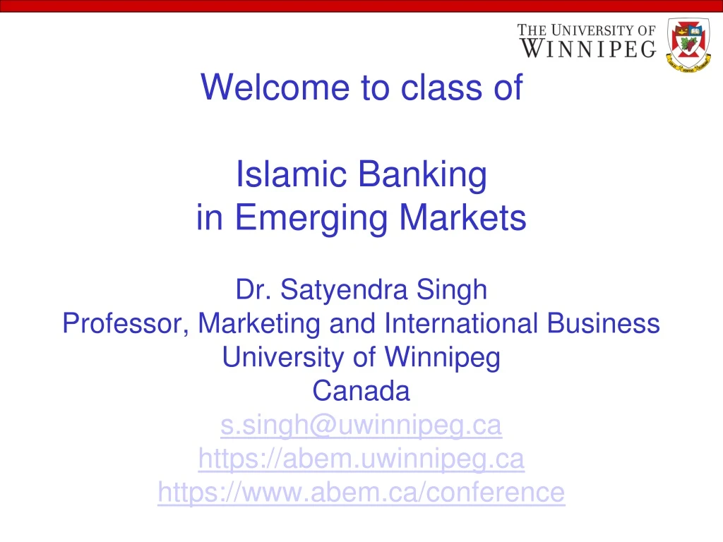 welcome to class of islamic banking in emerging