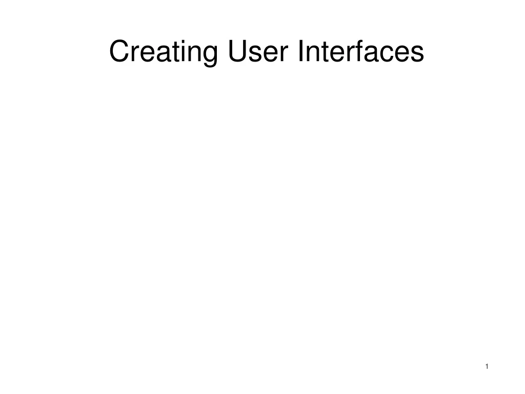 creating user interfaces