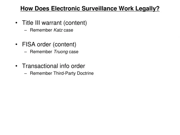 How Does Electronic Surveillance Work Legally?