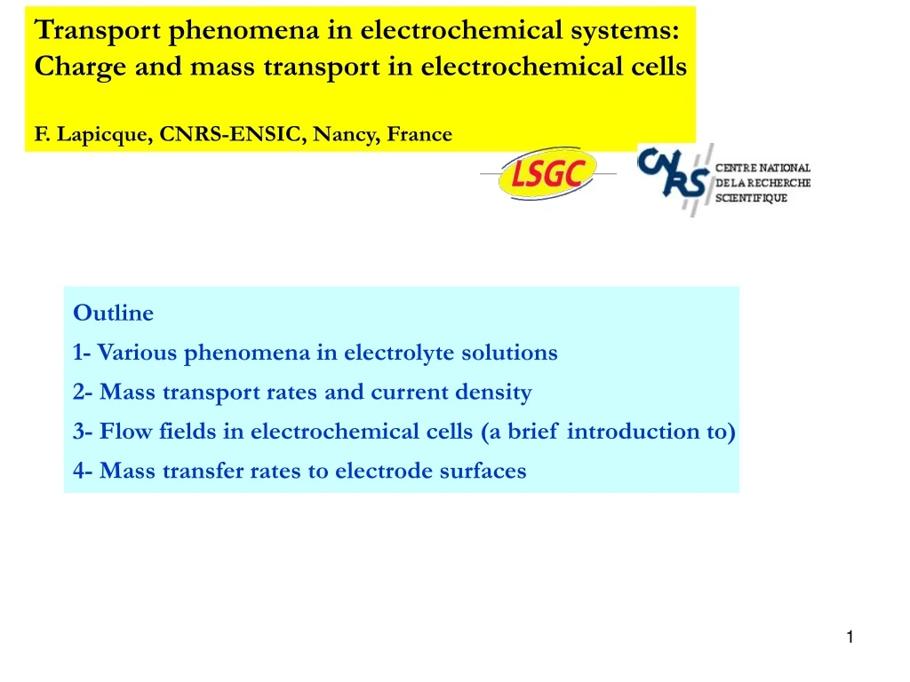 transport phenomena in electrochemical systems
