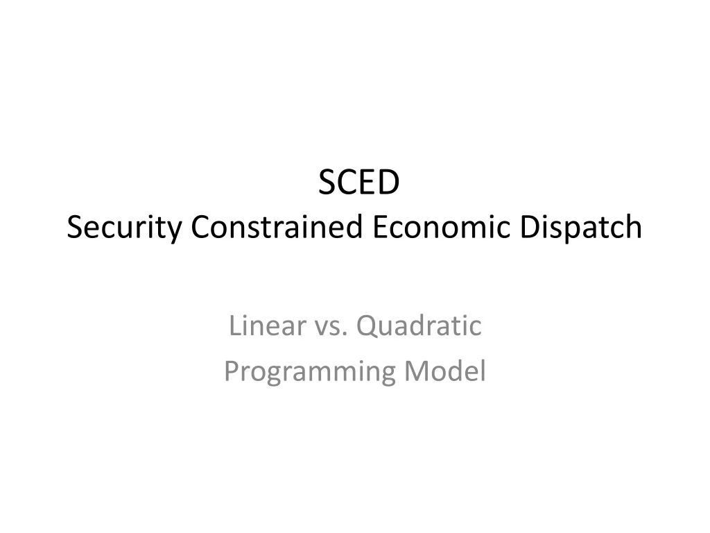 sced security constrained economic dispatch