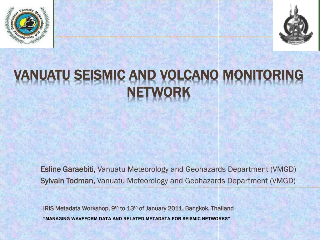 vanuatu seismic and volcano monitoring network