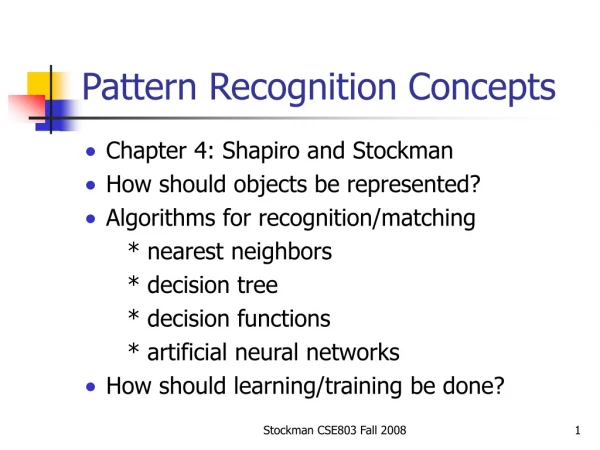 Pattern Recognition Concepts