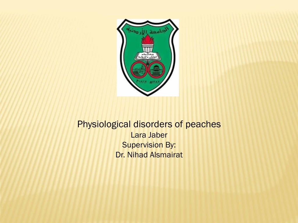 physiological disorders of peaches lara jaber
