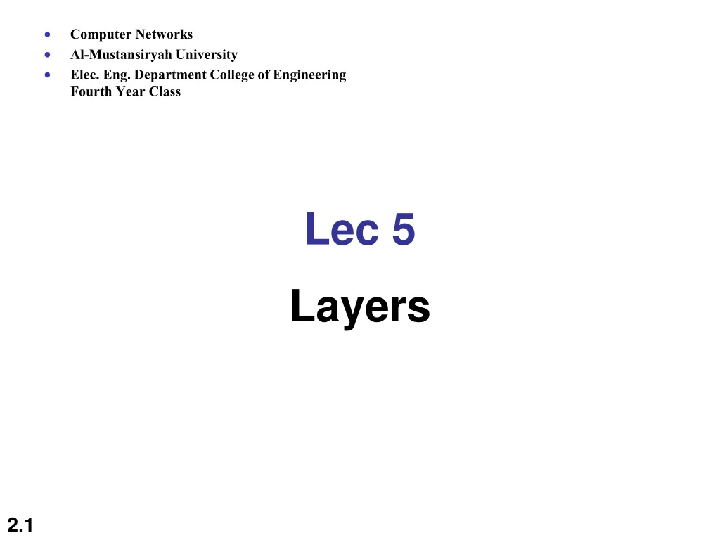 computer networks al mustansiryah university elec