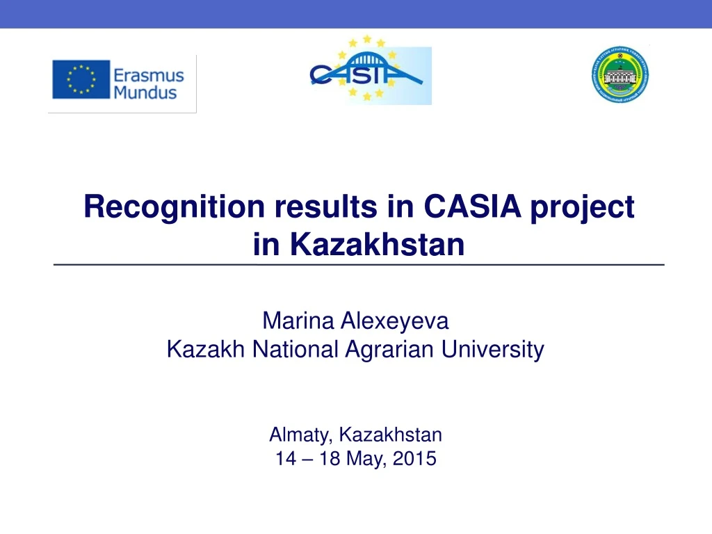 recognition results in casia project in kazakhstan